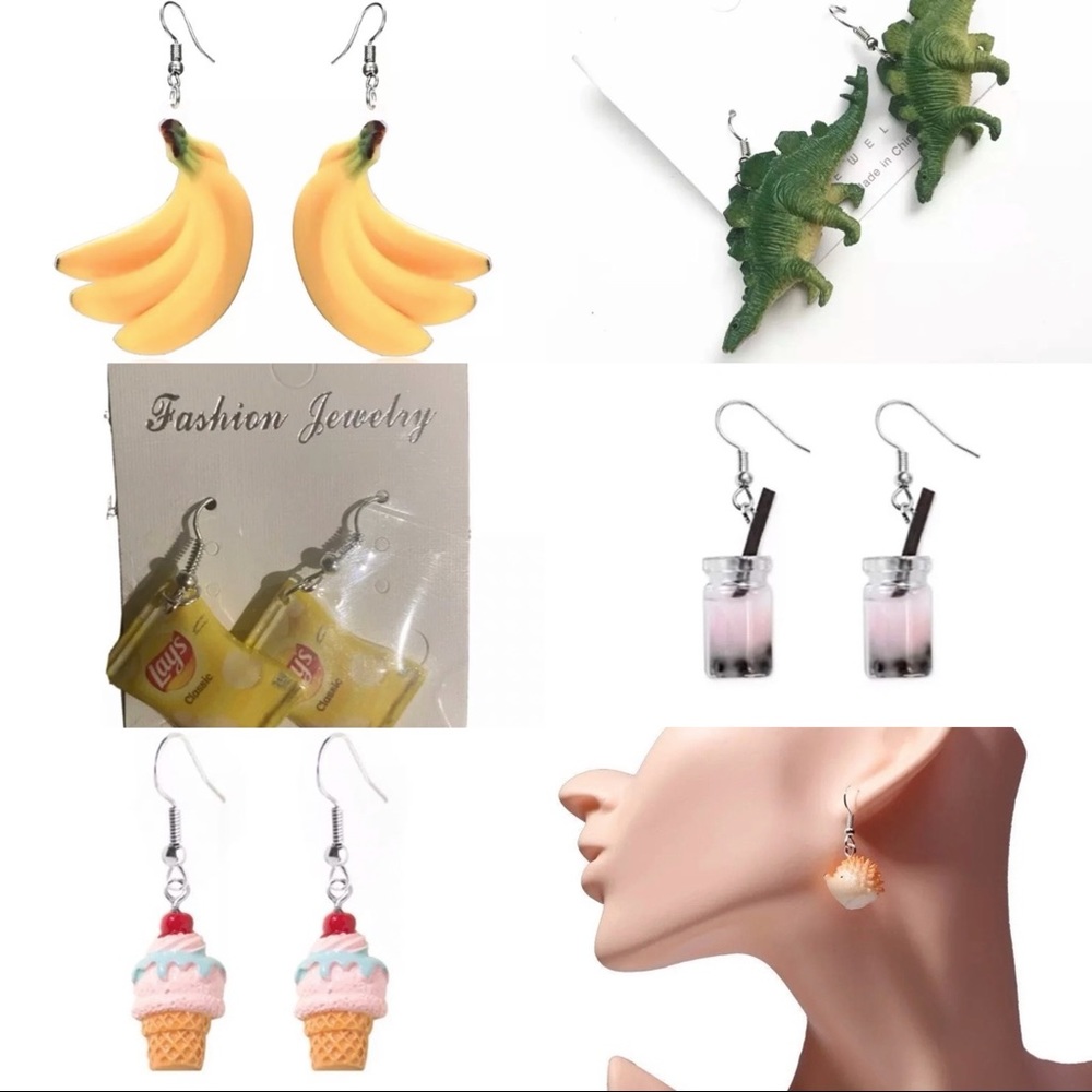 Earring Bundle 6 Piece Unique Earrings Jewelry Funny